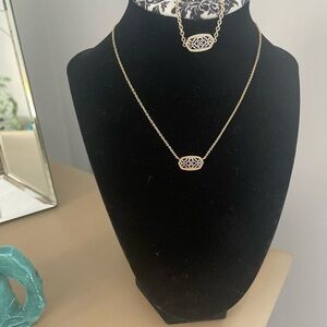 Kendra Scott two tone necklace and bracelet set